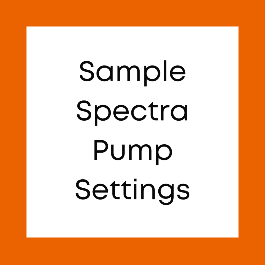 Sample Spectra Pump Settings Welcome